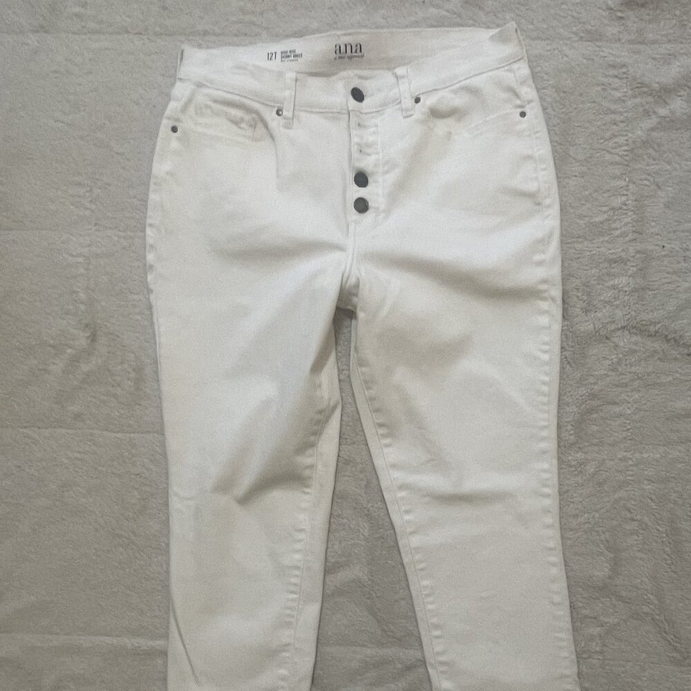 A.N.A. white denim jeans - 12T - high rise skinny